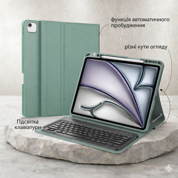 Чехол-клавиатура для iPad Air 13 дюймов (M2 2024/ M3 2025) - клавиатура QWERTY UK с раскладкой для iPad Pro 12,9 дюймов 6-го/5-го
