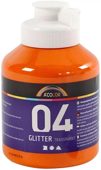 Акрилова фарба Creativ Company A-Color Glitter for Kids 04 Помаранчева 500 мл (5712854150774)
