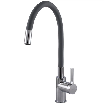 Смеситель для кухни TOPAZ MODERNO TMD-8853-H78A-PVD-GR латунный серый высокий поворотный излив 360° PVD однорычажный для мойки