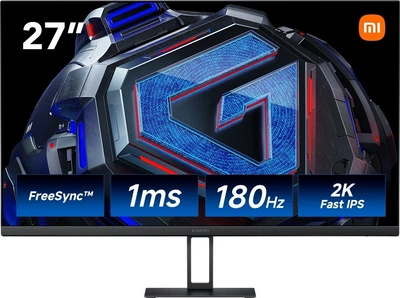 Монитор 27' Xiaomi Gaming Monitor G27Qi, черный, WLED, IPS, 2560x1440 (16:9), 1 мс, 180 Гц, 300 кд/м?, 1000:1, 178°/178°,