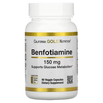 Пищевая добавка Бенфотиамин California Gold Nutrition (Benfotiamine) 150 мг 90 капсул CGN02025