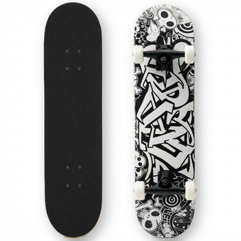 Скейтборд дерев'яний SP-Sport Skateboard Graffiti 4411-2 розмір 78х20см Black-White