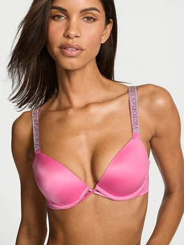 Бюстгальтер Victoria's Secret Very Sexy Logo Shine Strap Push-Up Bra 34А Рожевий (27195301)