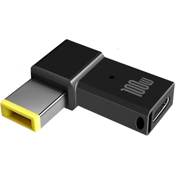 Переходник STLab USB-C Female to DC Male Jack Square Mouth для Lenovo 10x6mm PD 100W Black [152524]