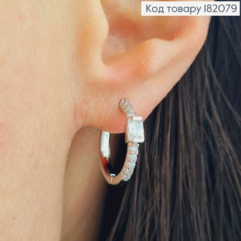 Сережки родовані кільця прикрашені Блискучими камінцями, діаметр 1,6см, Xuping