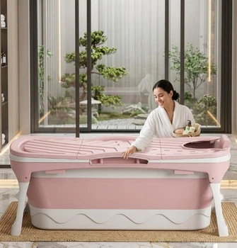 Ванная складная силиконовая розовая Perfectlife 130×60×50 см
