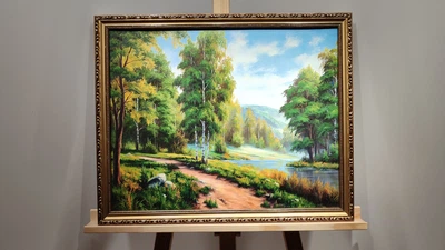 Картина Лесная тропинка в багетной раме 40х50 см. №394