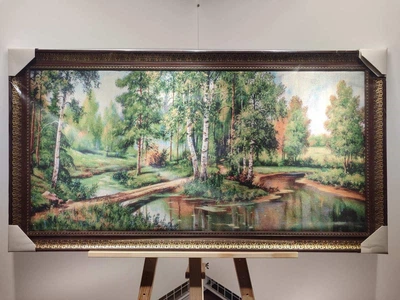 Картина гобеленовая в багетной раме Лесная тропа 50x100см. №G369