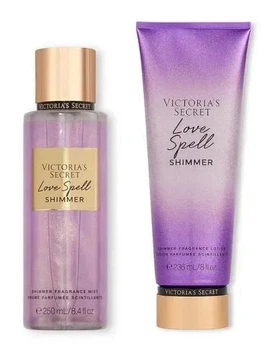 Набір Victoria`s Secret міст + лосьйон Love Spell shimmer 250ml+236ml