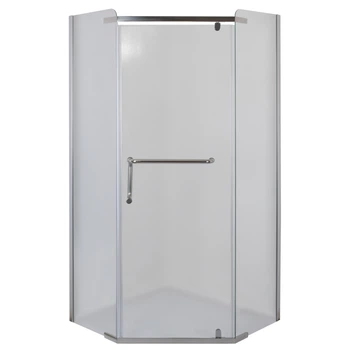 Душова кабіна BRAVO RABA N90FS 90x90x185 см, п'ятикутна, без піддона, сатиновий профіль, матове скло 6 мм