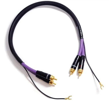 Аналоговый фоно-кабель для проигрывателей винила 2xRCA-2xRCA Melodika MDPH-10 PHONO Cable 1m