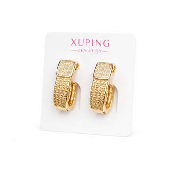 Серьги Xuping с фианитами гипоаллергенное украшение для ежедневного образа Золотистый