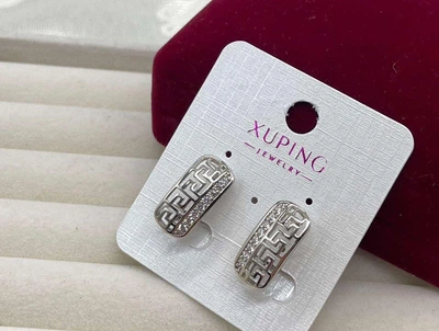 Серьги бижутерия Xuping бижутерные гипоаллергенные из медицинского золота сережки под серебро