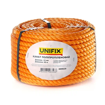 Канат полипропиленовый 12мм 50м UNIFIX