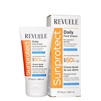 Крем для лица солнцезащитный SPF 50+ для нормальной и сухой кожи Revuele 50 мл