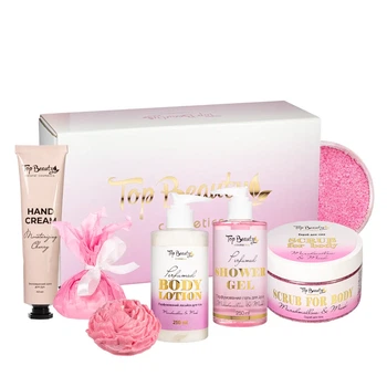 Подарочный набор уходовой косметики для женщин Top Beauty "Розовый" 5 предметов
