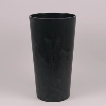 Горшок пластмассовый с вкладом LILIA ECO recycled черный бетон 19 см. (79633)