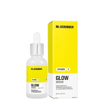 Сироватка для обличчя Mr. Scrubber Glow Serum висвітлювальна зі стабільним вітаміном C, 30 мл