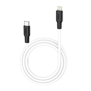 Кабель USB Hoco X21 Plus Silicone PD 20W Type C to Lightning Чорно-Білий КОД: 34875