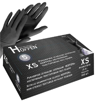 Перчатки нитриловые XS Hoffen 5.0г нестерильные текстурированные 50пар/уп HFN-13501XS