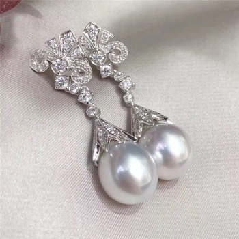 Серьги позолота 18К Цирконы ( 07866 )