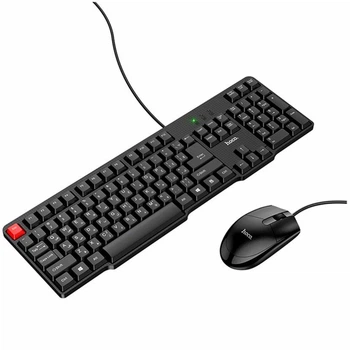 Комплект клавиатура и мышь Hoco DI50 USB черный 104 клавиши мембранные ABS пластик для работы и учебы