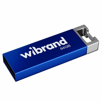 USB флешка 64 Гб Wibrand Chameleon синий металл для хранения данных