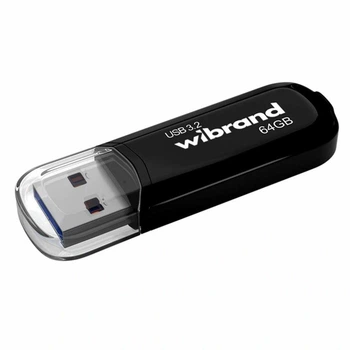 USB флешка 64Гб 3.2 Wibrand Marten черный пластиковый для хранения и переноса данных
