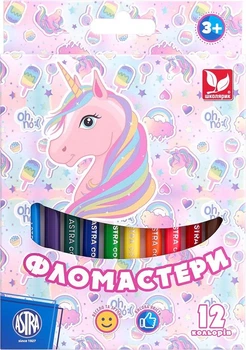 Фломастери Unicorn 12 кольорів в наборі школярик (292895)