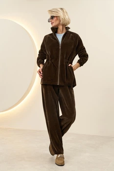 Парка із легкого вельвету Розмір XL-XXL (50-52) Коричневий