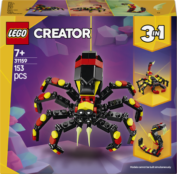 Конструктор LEGO Creator 3 в 1 Дикі тварини: Незвичайний павук 153 елементи (31159)