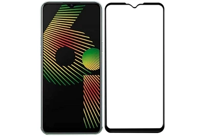 Защитное стекло для Realme 6i с черной рамкой