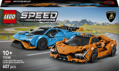 Конструктор LEGO Speed Champions Lamborghini Revuelto i Huracán STO 607 деталей (77238)