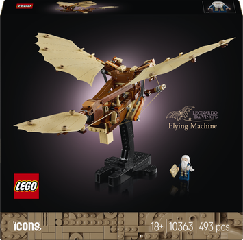 Zestaw klocków LEGO Icons Maszyna latająca Leonarda da Vinci 493 elementy (10363)