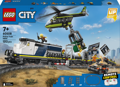 Zestaw klocków LEGO City Napad na policyjny pociąg 1313 elementów (60508)