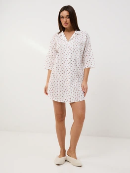 Ночная рубашка женская хлопковая BARWA garments 0349 S Белая (2110003491007)
