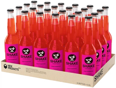 Упаковка слабоалкогольного напитка SHAKE Pink Pussycat 7% 0.33 л х 24 шт (4820252126183_1)