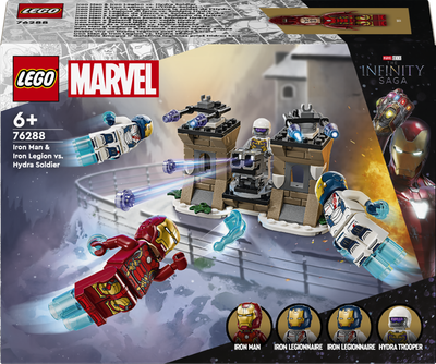 Zestaw klocków LEGO Marvel Iron Man i Iron Legion kontra żołnierz Hydry 135 elementów (76288)