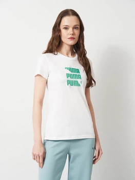 Футболка бавовняна жіноча Puma Graphics Logo Tee 69191002 L White (4069161675072)