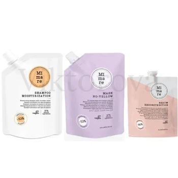 Набор для увлажнения волос и против желтизны Mimare: Шампунь Mimare Moisturization Shampoo 200 мл + Маска Mimare No-Yellow Mask 200 мл + Серум Mimare Reconstruction Serum 40 мл