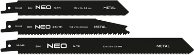 Набір полотен до шабельної пилки NEO Tools TPI 24, TPI 8–18, TPI 14, BIM 3 шт 58-048 (5906692006328)