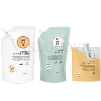 Набор для увлажнения и разглаживания волос Mimare: Шампунь Mimare Moisturization Shampoo 480 мл + Маска Mimare Anti-Frizz Mask 480 мл + Серум Mimare Moisturization Serum 40 мл