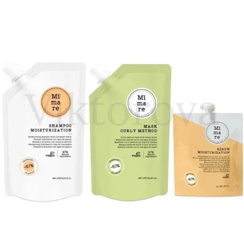 Набор для увлажнения вьющихся волос Mimare: Шампунь Mimare Moisturization Shampoo 480 мл + Маска Mimare Curly Method Mask 480 мл + Серум Mimare Moisturization Serum 40 мл