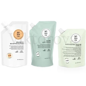 Набор для увлажнения и разглаживания волос Mimare: Шампунь Mimare Moisturization Shampoo 480 мл + Маска Mimare Anti-Frizz Mask 480 мл + Несмываемый крем Mimare Curl Activator Cream 200 мл