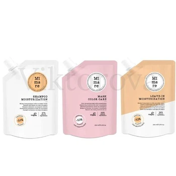 Набор для увлажнения и защиты цвета волос Mimare: Шампунь Mimare Moisturization Shampoo 200 мл + Маска Mimare Color Care Mask 200 мл + Несмываемый уход Mimare Moisturization Leave-In 200 мл
