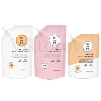 Набір для зволоження та захисту кольору волосся Mimare: Шампунь Mimare Moisturization Shampoo 480 мл + Маска Mimare Color Care Mask 480 мл + Незмивний догляд Mimare Moisturization Leave-In 200 мл