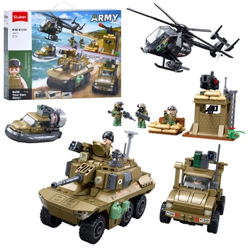 Конструктор военный, транспорт, фигурки, 744 дет., M38-B1254