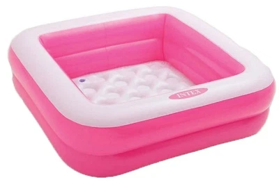 Бассейн надувной детский 85*85*23см надувное дно, 57100(Pink)