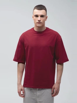 Футболка бавовняна довга чоловіча Ray Oversize U0104M L/XL Бордова (RAY2000000027043)