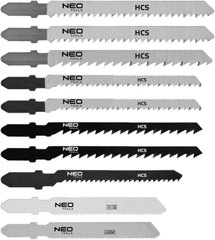 Набір полотен для лобзика NEO Tools 6, 8, 10/21, 12, 21 TPI, HCS/HSS/BIM, Т-подібна ручка, 10 шт. 57-755 (5906692012152)